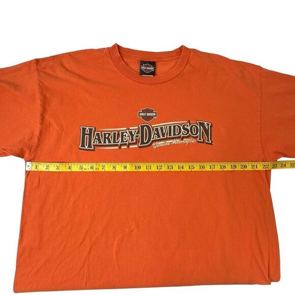 HARLEY-DAVIDSON Motorcycles Faribault MN Orange Long Sleeve Tshirt Size XL - Picture 7 of 13